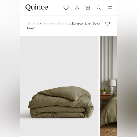 Quince European Linen Duvet Cover - Picture 1 of 5
